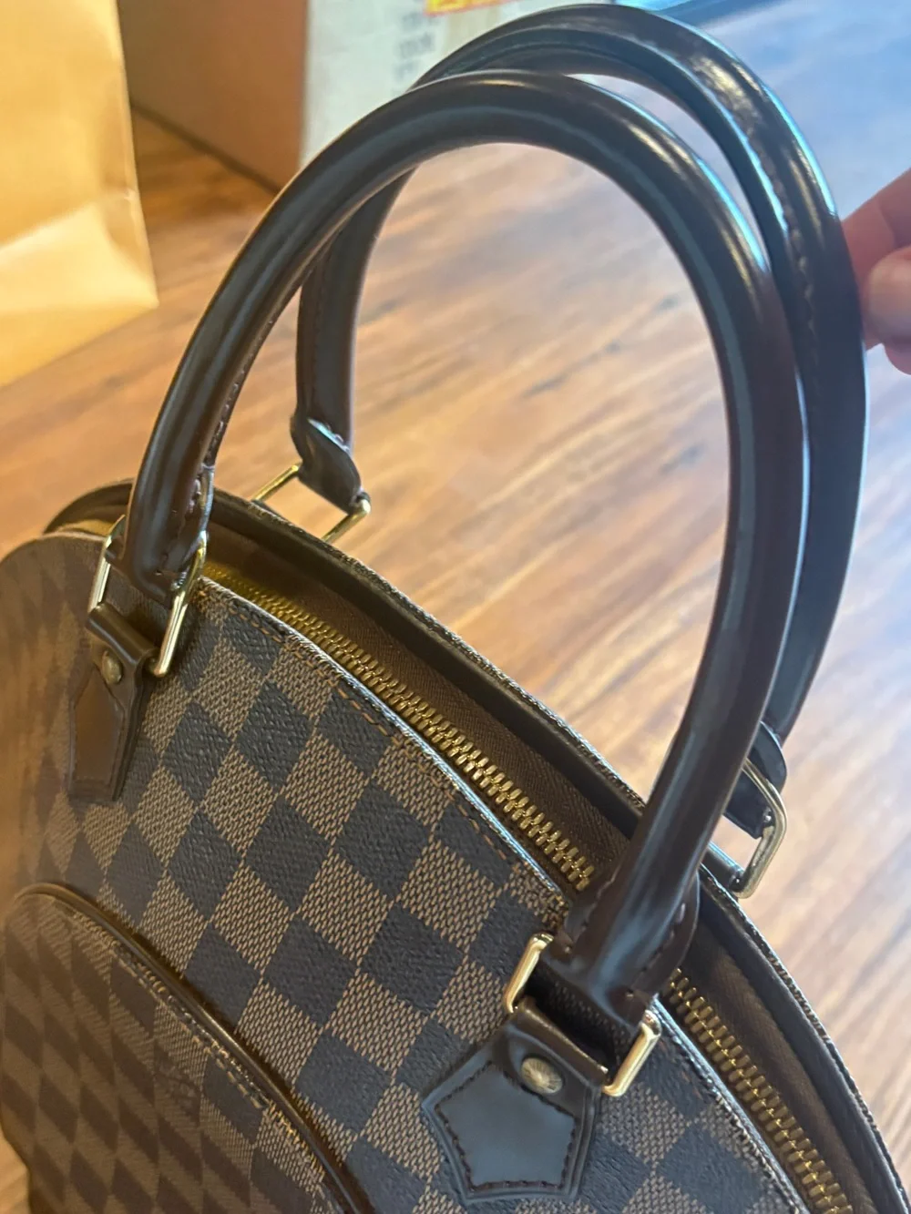 Louis Vuitton Damier Ebene Ellipse PM red interior top handle purchased in Japan